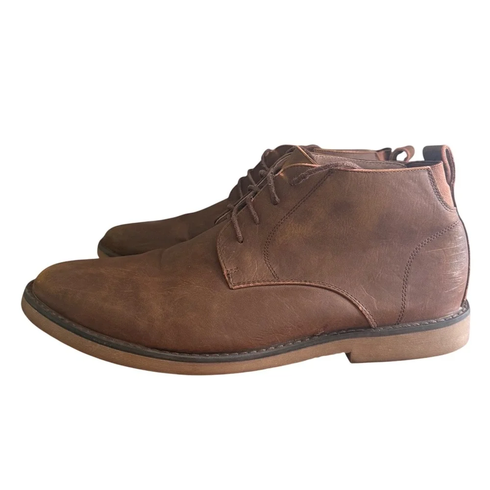 Bruno‎ Marc Chukka Boot Mens 13 Brown CHUKKA-1 Synthetic Leather Lace Up Ankle